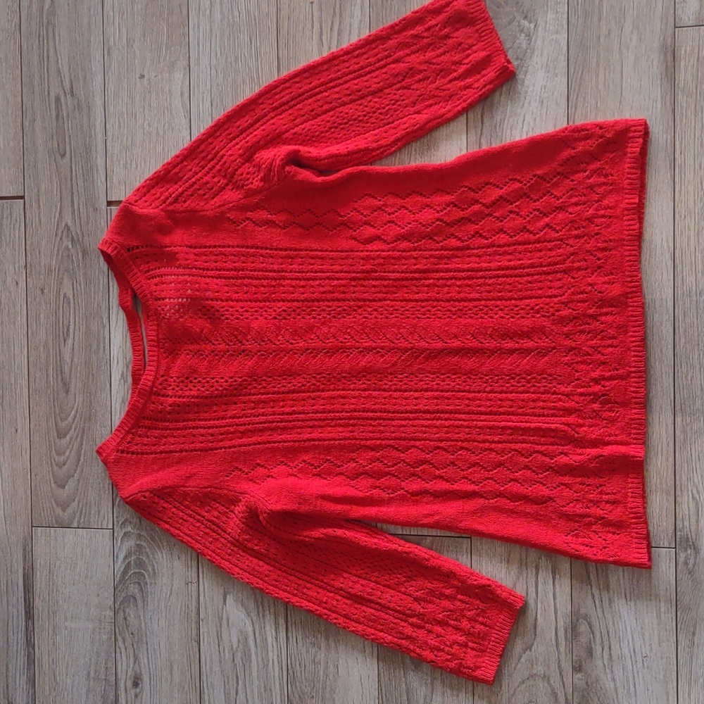 NY&Co Red Rib Stitch Sweater